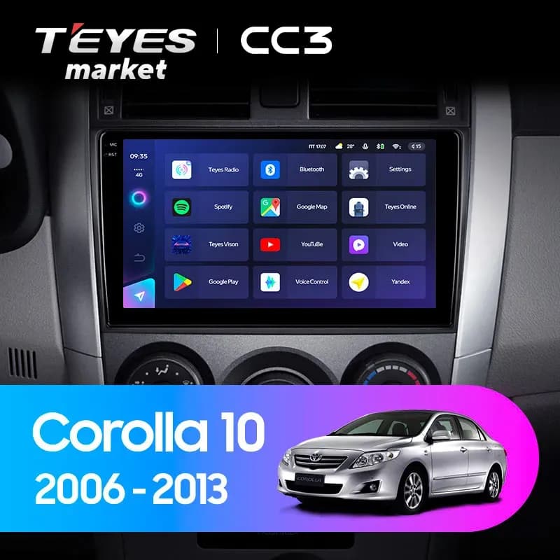 Головное устройство TEYES CC3 6/128 9" для Toyota Corolla Fielder 2000-2004
