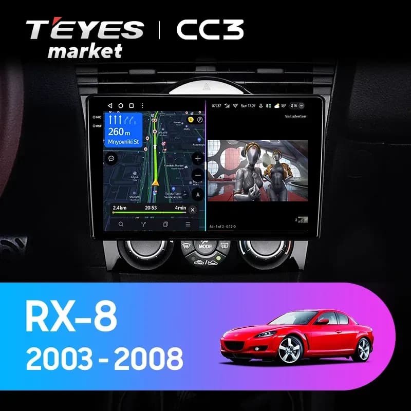Головное устройство TEYES CC3 6/128 9" для Mazda RX-8 2008-2012
