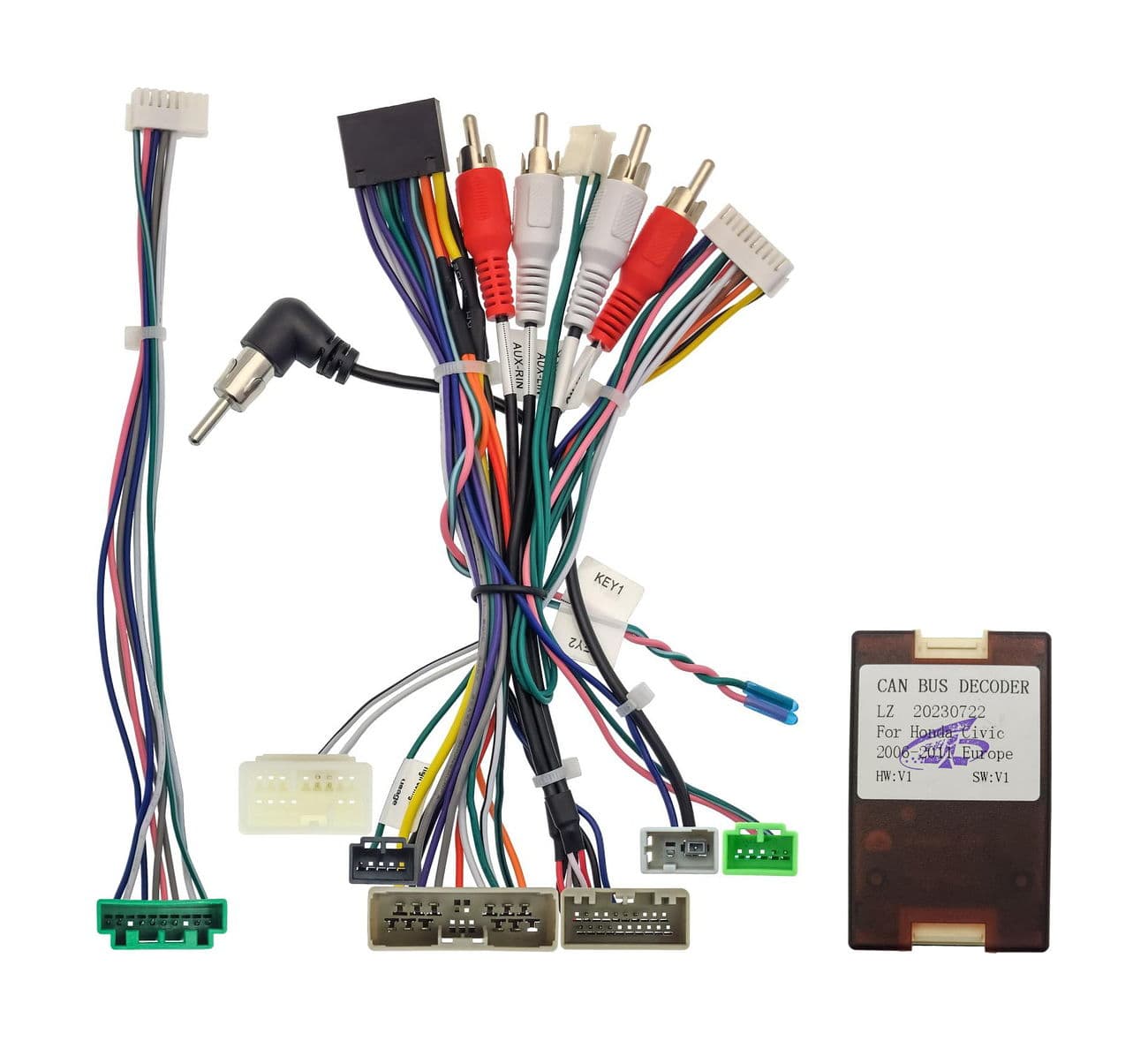 Разъем-переходник 16 pin для подключения Android магнитолы для Honda Civic 2006 - 2011 (хэтчбэк) (CANBUS)